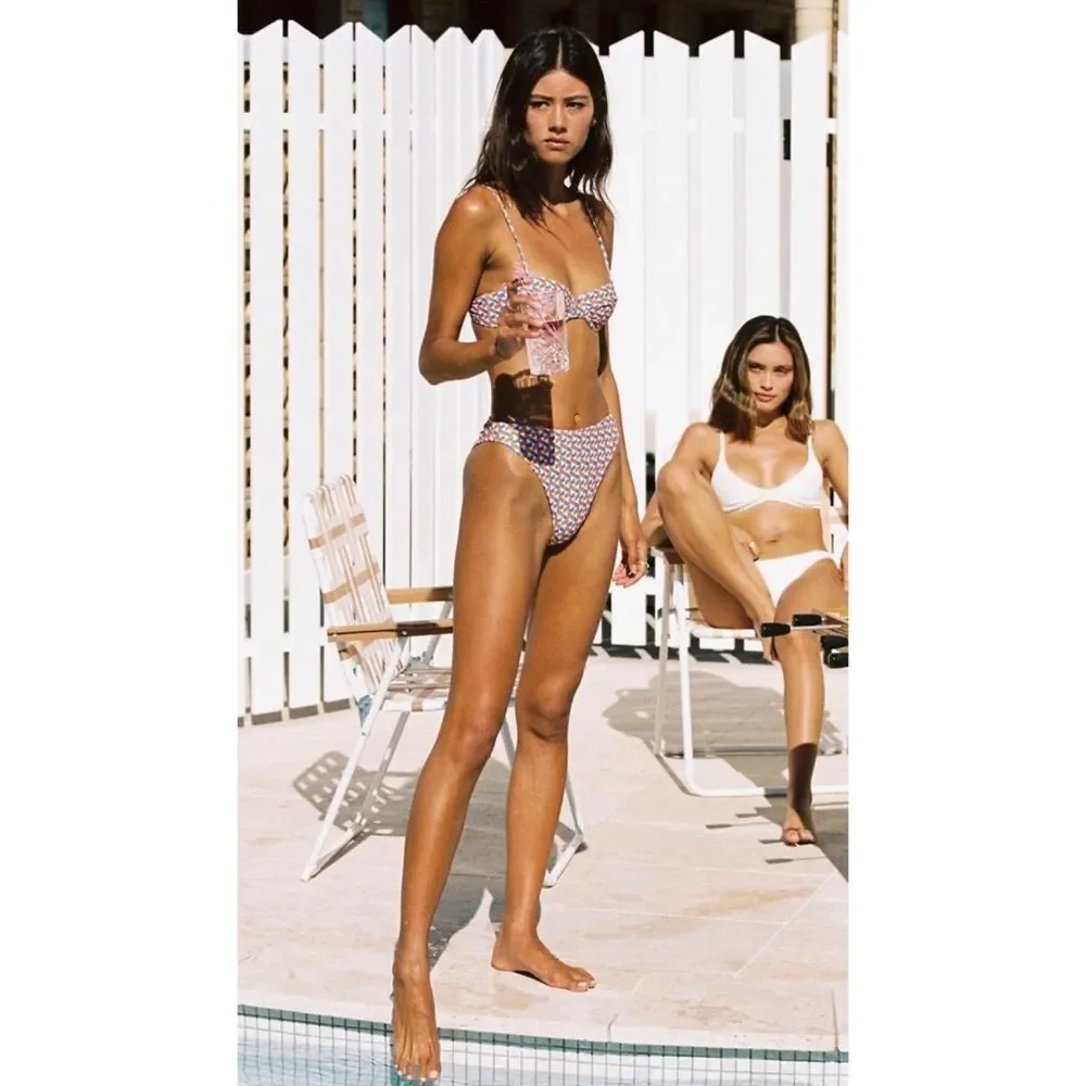 triangl swimwear Orange, Blue & White Patterned Bikini